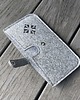 etui na telefon Filcowe etui na telefon z ażurem - zapinane na nap - szare 2
