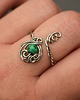 pierścionki - różne Pierścionek regulowany malachit wire wrapping 1