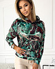 bluza z kapturem damska 390-2 Bluza kangurka z kapturem - turkusowo-brązowy marmur 3