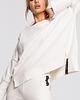 bluza bez kaptura damska Bluza z rozcięciami- ecru(M-491) 2