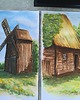 grafiki i ilustracje Akwarela Chata Wiejska Drewniana Skansen Polska Architektura Ludowa 30x42 4