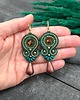 kolczyki soutache Kolczyki sutasz zielone bursztynowe eleganckie z dużą łezką Cleo 1