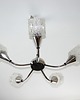 lampy wiszące Mosiężny żyrandol , lata 70 6