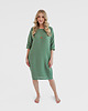sukienki midi damskie Lniana Sukienka PEONY EUCALYPTUS GREEN 2