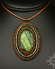 wisiory Alfatre, wisior z labradorytem, haft koralikowy, beading 2