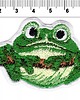 naszywki na ubrania Naszywka naprasowanka ŻABA NA GAŁĘZI termo haft dla dzieci POLSKA 4,3x9,5cm 1