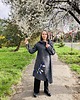 płaszcze damskie Lekki płaszcz narzutka wełna zdobiona wełna czesankową. 2