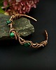 bransoletki wire wrapping Miedziana bransoleta mankietowa z malachitem 7