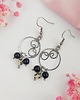 kolczyki z kamieniami Kolczyki Jaspis Dalmatyński i Onyks stal chirurgiczna handmade wirewrapping 2