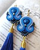 kolczyki soutache Niebieskie chwosty wieczorowe kolczyki sutasz 1