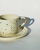 kubki Kubek Dalmatyńczyk z talerzykiem porcelit/złoto 2