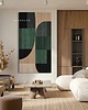 obrazy ZAKROCKA ATELIER obrazy do salonu modernistyczne 80x160cm - zieleń i beż 1