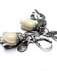 kolczyki wire wrapping Róże - cream rose vol. 6 - kolczyki 1
