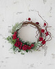 wianki bożonarodzeniowe Fantazyjny asymetryczny wianek czerwień (26cm) 3