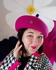 kapelusze damskie Beret magenta 2