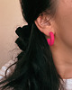 kolczyki z masy plastycznej Kolczyki HOOPS PINK - M 1