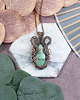wisiory Miedziany wisiorek wire wrapping z szatukitem #527 1