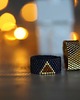 pierścionki - różne Pierścionek Beadingowy Black/ Curry Triangle 1