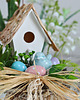 ozdoby wielkanocne Wielkanocny stroik  z niebieskim ptaszkiem 4