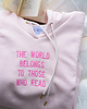 bluza z kapturem damska Bluza z haftem The world belong to those who read 4
