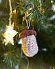 ozdoby choinkowe Żołędzie kremowe ze złotym błyskiem, ozdoby choinkowe handmade 5