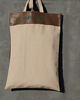 torby XXL Torba typu shopper z grubej tkaniny i skóry 5