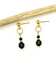 kolczyki pozłacane Czarny turmalin, kolczyki pozłacane wiszące delikatne 2