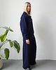 komplety damskie Katya bluza na zamek i spodnie z przeszyciem granatowy 2
