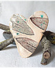 magnesy Ceramiczny magnes w stylu rustykalnym - serce w listki 2