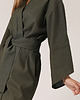 sukienki midi damskie Kimono lniane butelkowa zieleń 4