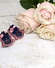 kolczyki soutache Granatowo-różowe kolczyki sutasz - kolekcja Flora 7