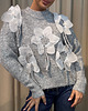 swetry damskie  Sweter kwiat Grigio 1