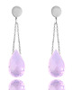 kolczyki złote Earrings Kwarc Różowy Krople złoto 585 1