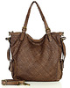 torby na ramię Miejska torebka z regulowanymi rączkami pleciona skóra handmade - brąz 2