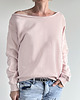 bluza bez kaptura damska Ciepły jasny róż bluza cięta 3