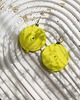 kolczyki soutache Kolczyki żółte neonowe koła lekkie 1