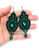 kolczyki soutache Verra kolczyki sutasz zielone lekkie wieczorowe z kryształkami 1