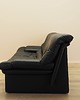 sofy i szezlongi Sofa skórzana czarna, włoski design, lata 60, produkcja: Włochy 2