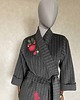 płaszcze damskie Kimono płaszcz wełna paski kwiaty filowane. 4
