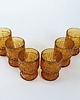 szklanki i kieliszki Komplet szklanek bursztynowych, włoski design, lata 60, produkcja: Włochy 3