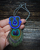 wisiory Peacock eye- wisior soutache z piórami 3