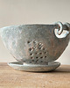 miski i misy Rustykalny durszlak ceramiczny z podstawką 3