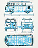 t-shirty męskie Koszulka VOLKSWAGEN Transporter T 1 BLUE tshirt 1