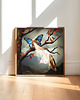 plakaty Surrealistyczny Plakat "Give Her Time" Kolaż 30x30cm 1