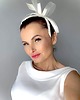 Ślubne ozdoby do włosów Fascynator ślubny okazjonalny ecru lub biały 1