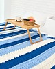 koce i narzuty Biało/błękitno/niebieski koc handmade z mieszanki bawełny z poliestrem. 2