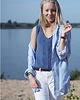 topy damskie Bawełniany top ciemnoniebieski 3