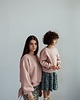 bluza bez kaptura damska Bluza OVERSIZE DAMSKA BRZOSKWINIOWY KRÓLIK Z USZAMI 4