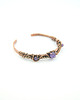 bransoletki wire wrapping Miedziana bransoleta mankietowa z ametystem 7