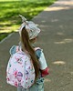 czapki dziecięce BAWEŁNIANA CHUSTA NA GŁOWĘ Z USZTYWNIANYM DASZKIEM " Chmury dla dziewczynek" 1